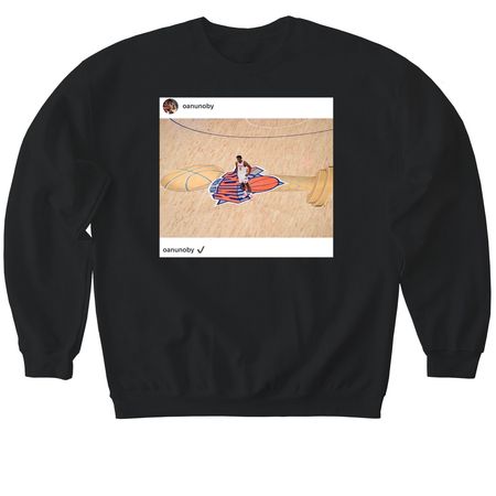 Knicks&nbsp;OG Anunoby&nbsp;Insta, a Black Softstyle Crewneck Sweatshirt