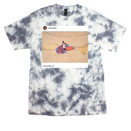 Knicks&nbsp;OG Anunoby&nbsp;Insta, a Grey Crystal Tie Dye Tee