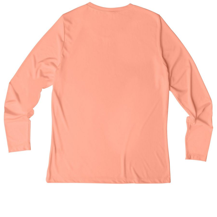 NACA : Women's UV Long Sleeve Tee, a Soft Coral Women's UV Performance Long Sleeve Tee (back-view)