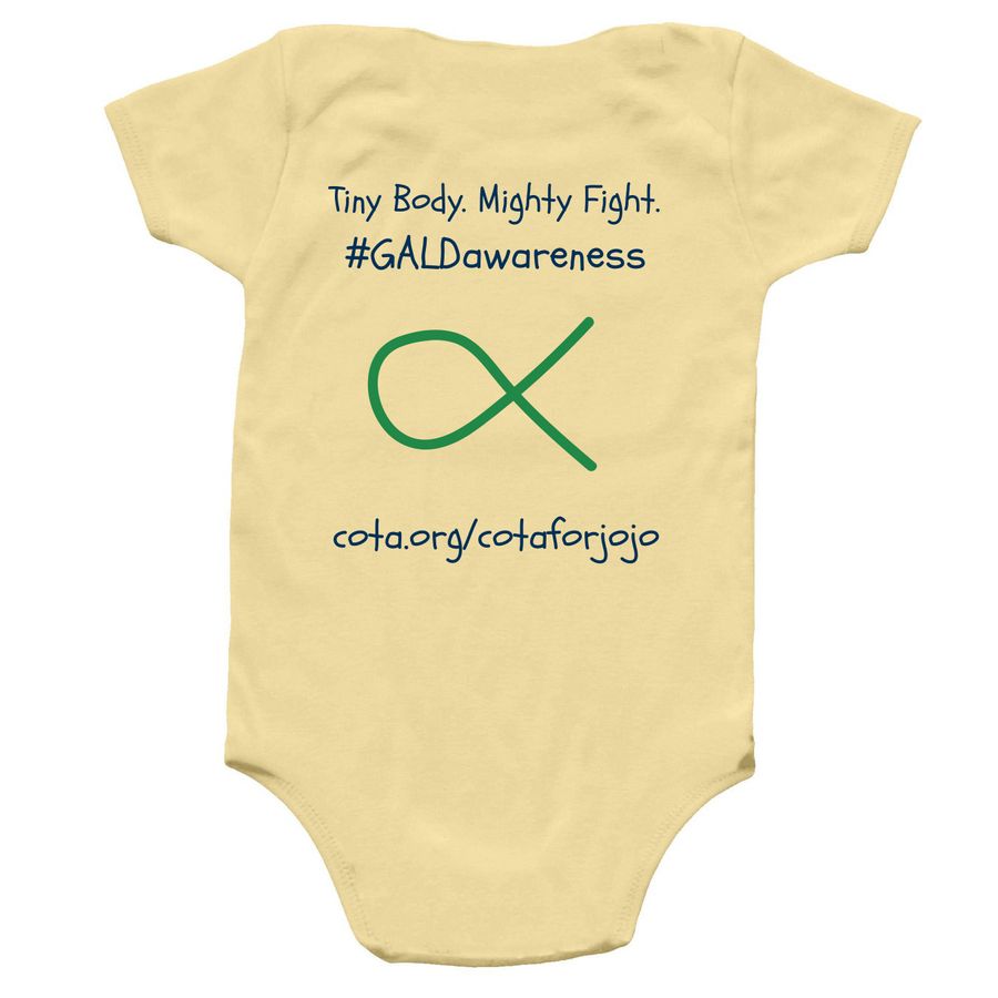 COTA For JoJo, a Banana Infant Onesie (back-view)