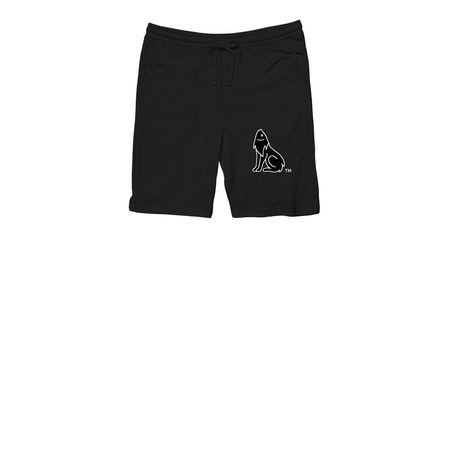 WOLFISH BROWN, a Black Midweight Fleece Shorts