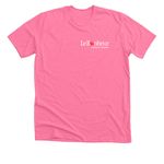 LB Neuro Clinic Pumpkin Run, a Neon Pink Premium Unisex Tee (back-view)