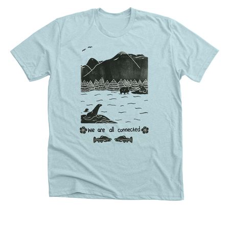 We are all connected, a Heather Ice Blue Premium Unisex Tee