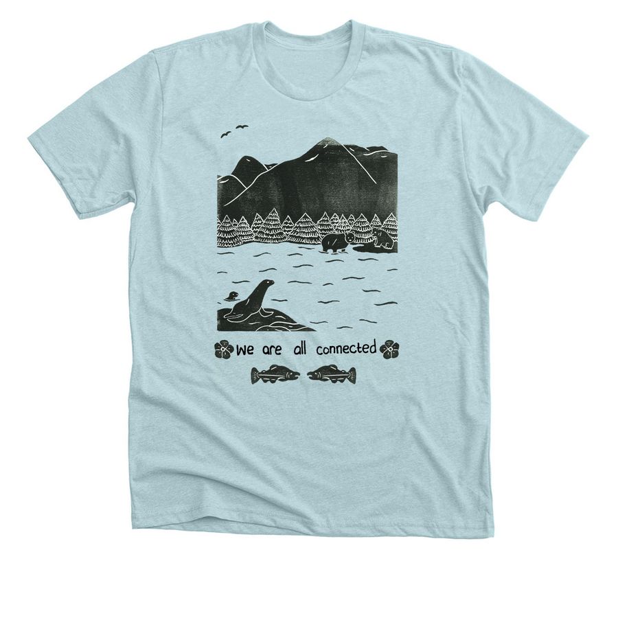 We are all connected, a Heather Ice Blue Premium Unisex Tee