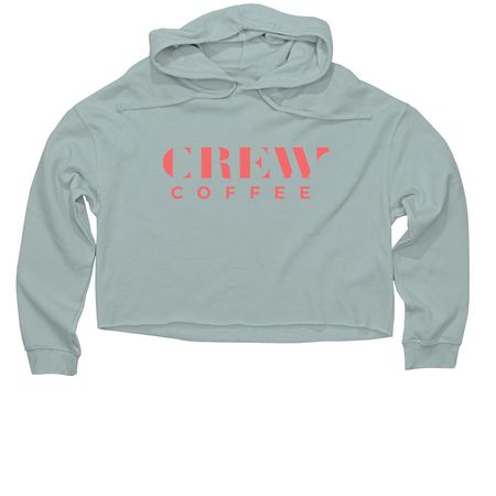 Pink Crew Logo & Trolley, a Sage Women?s Lightweight Cropped Hoodie