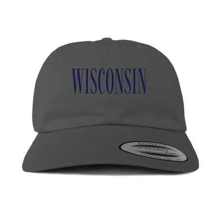 Wisconsin Hats, a Dark Gray Printed Classic Baseball Cap