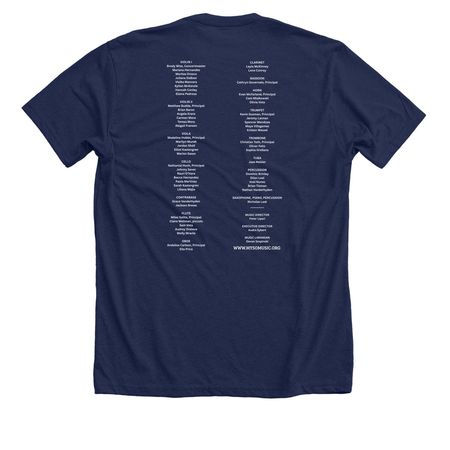 MYSO 2025-2026 Season Apparel, a Solid Navy Blend Premium Unisex Tee (back-view)
