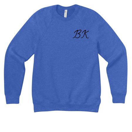 I Heart BK Sweatshirt, a Heather True Royal Premium Raglan Crewneck Sweatshirt