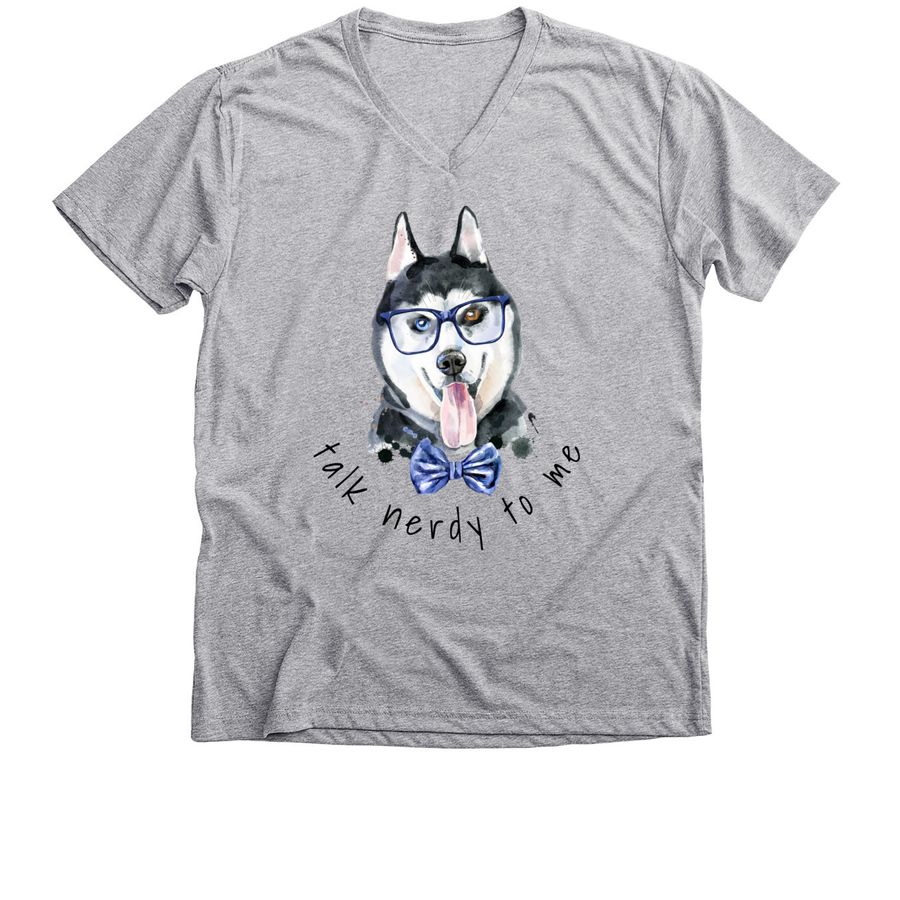 Talk Nerdy To Me, a Athletic Heather Premium V-Neck Tee