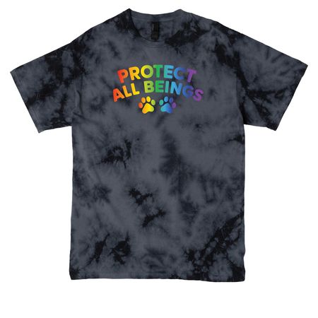 Protect All Beings, a Black Crystal Tie Dye Tee