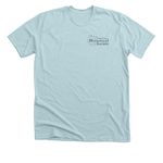Molly Says (Dark Text), a Heather Ice Blue Premium Unisex Tee (back-view)