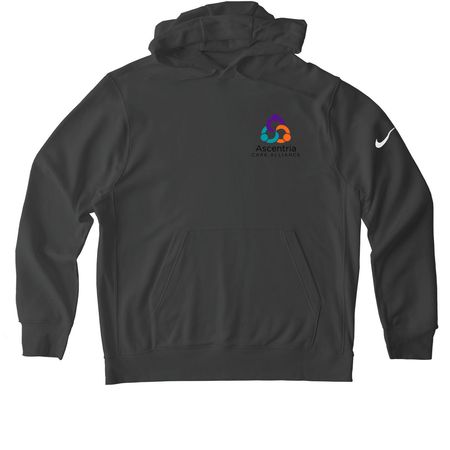 Ascentria Activewear, a Anthracite Nike Club Fleece Pullover Hoodie