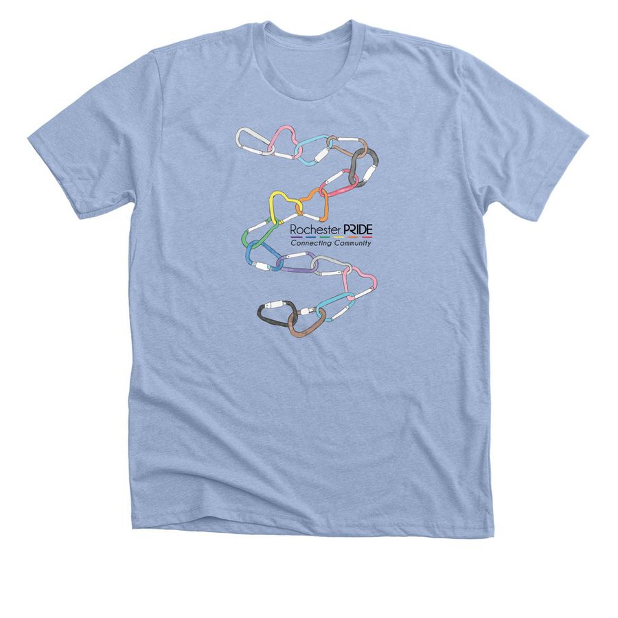 Rochester Pride Connecting Community, a Heather Baby Blue Premium Unisex Tee