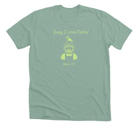 Fishin, a Heather Dusty Blue Premium Unisex Tee