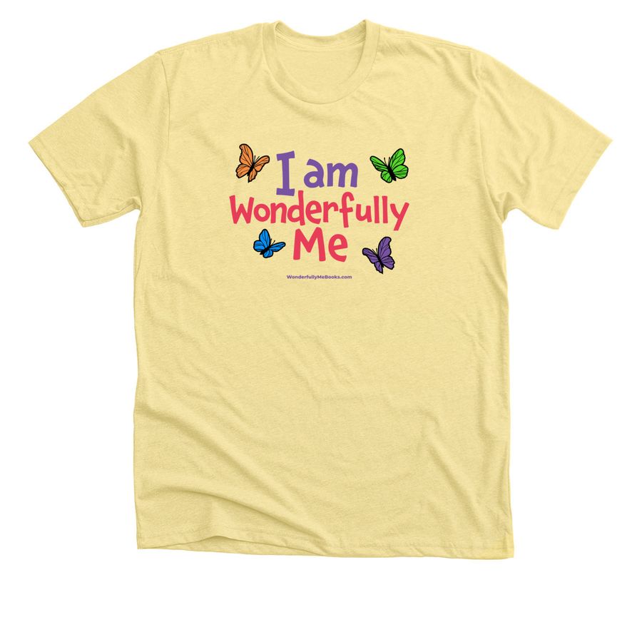 I am Wonderfully Me, a Heather Yellow Gold Premium Unisex Tee
