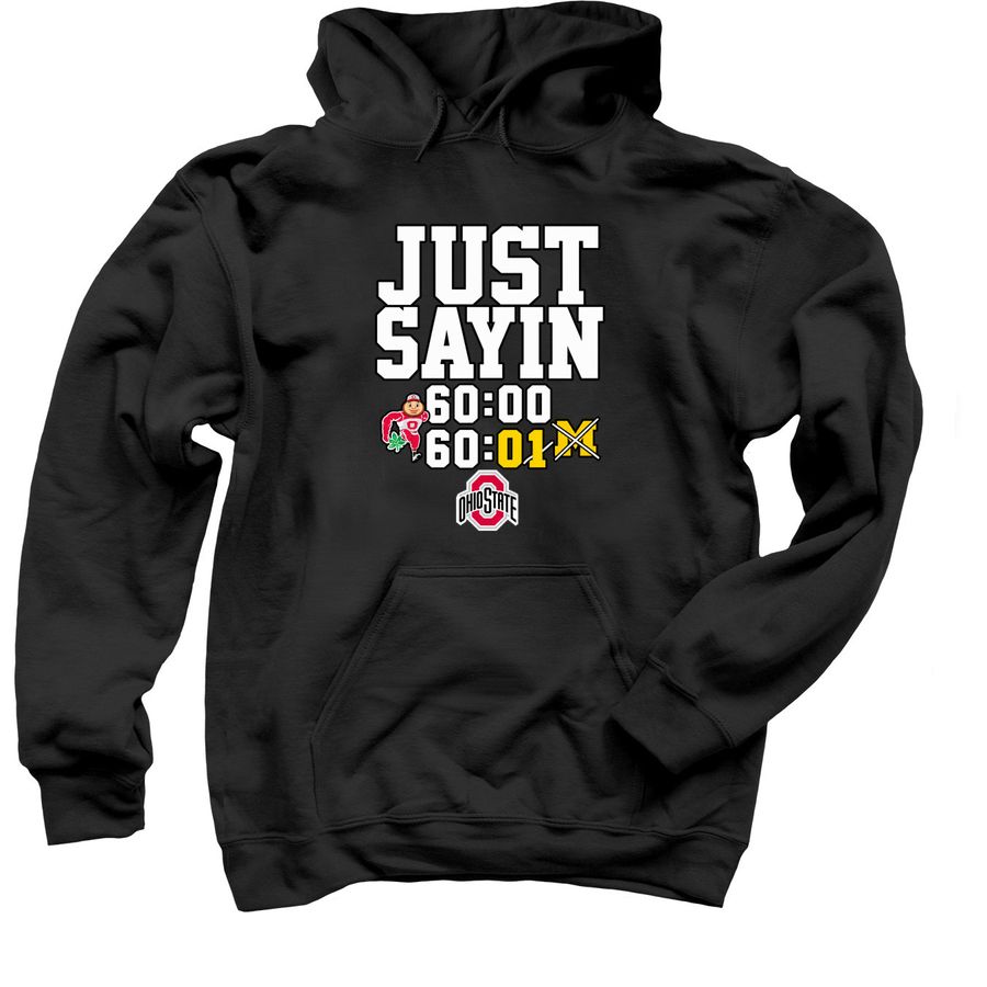Official Ohio State Buckeyes Just Sayin Michi, a Black Pullover Hoodie