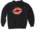 Domestic Violence Support, a Black Gildan Softstyle Pullover Hoodie (back-view)