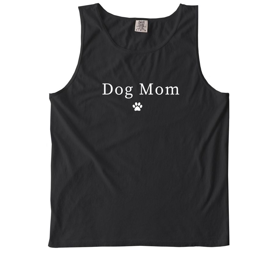 Dog Mom, a Black Comfort Colors Tank Top