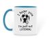 Not LISTENING&nbsp; Anatolian&nbsp;, a Light Blue Two-Tone Ceramic Mug (back-view)