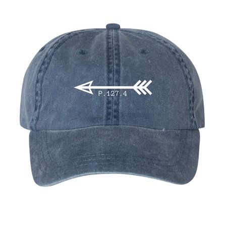 Arrow Hat, a Navy Printed Pigment Dye Baseball Cap