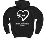 CdLS Fall Comfort Collection, a Black Youth Pullover Hoodie (back-view)