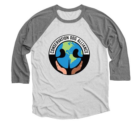 CDA Logo Apparel Design 2, a Premium Heather and Heather White 3/4 Sleeve Baseball Tee