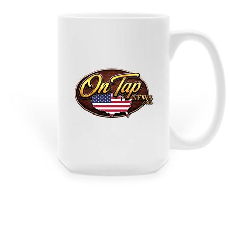 ON TAP NEWS 15 oz Coffee Mug, a White Large Coffee Mug