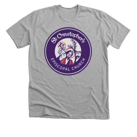 St. Christopher's Round Logo, a Athletic Heather Premium Unisex Tee