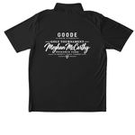 Meghan McCarthy Golf Shirts, a Black Unisex Performance Polo (back-view)