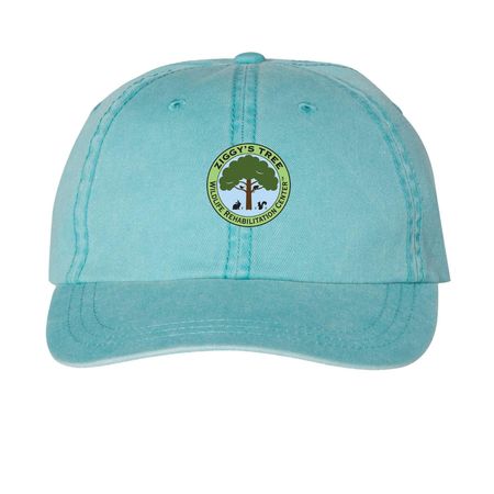Ziggy's Tree Hat, a Aqua Printed Pigment Dye Baseball Cap