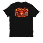 FIREBALLS Right Chest, a Deep Black Allmade Organic Cotton Unisex Tee (back-view)