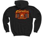 FIREBALLS Right Chest, a Black Youth Pullover Hoodie (back-view)