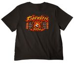 FIREBALLS Right Chest, a Black Women's Heavyweight Tee (back-view)