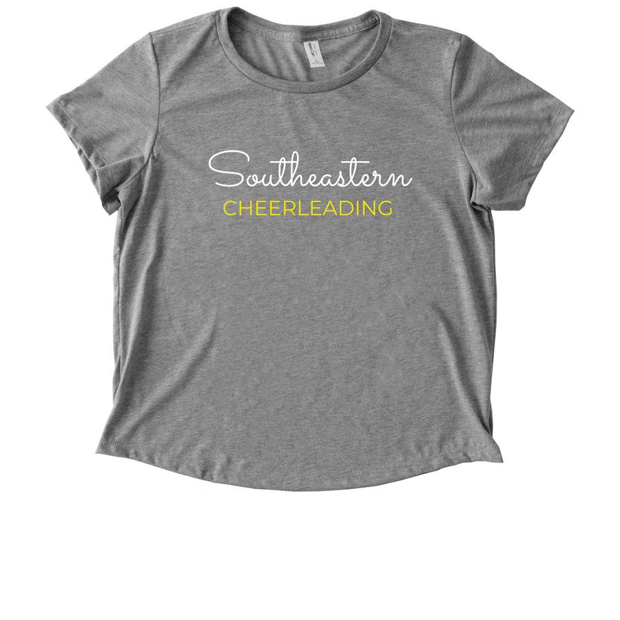 Southeastern Cheerleading, a Aluminum Grey Allmade Eco Triblend Women?s Scoop Neck Tee
