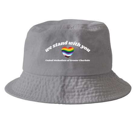 We Stand With You Pride Bucket Hat, a Grey Printed Bucket Hat