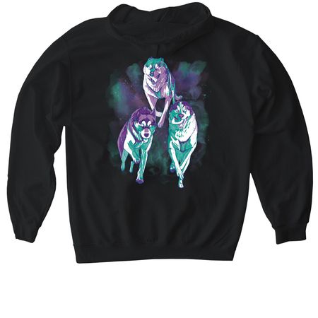 Arctic Rush Sled Dogs, a Black Gildan Softstyle Pullover Hoodie
