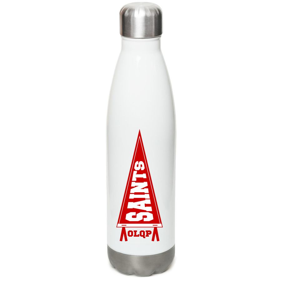 Go Saints Water Bottle, a White Stainless Steel Water Bottle