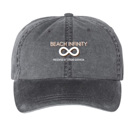 Beach Infinity Cap, a Black Printed Pigment Dye Baseball Cap