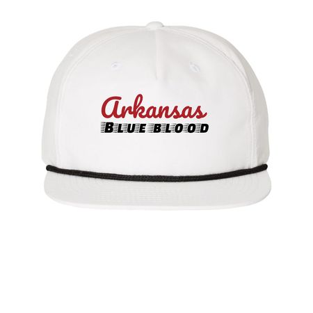 Arkansas: Blue Blood, a White/ Black Printed Umpqua Snapback Cap