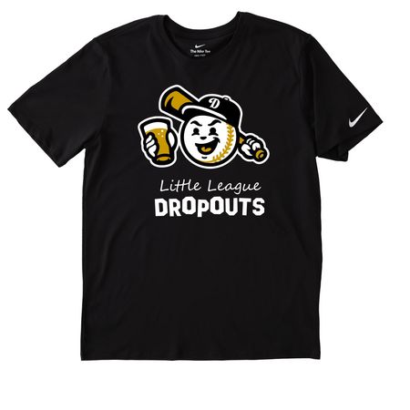 Little League Dropouts, a Black Nike Dri-FIT Jersey Blend Performance Tee