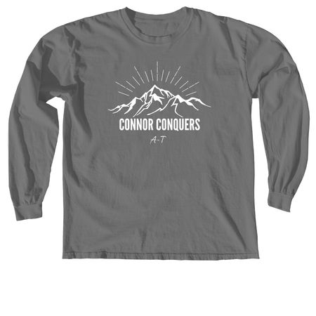 Connor Conquers A-T Shop, a Grey Comfort Colors Long Sleeve Tee