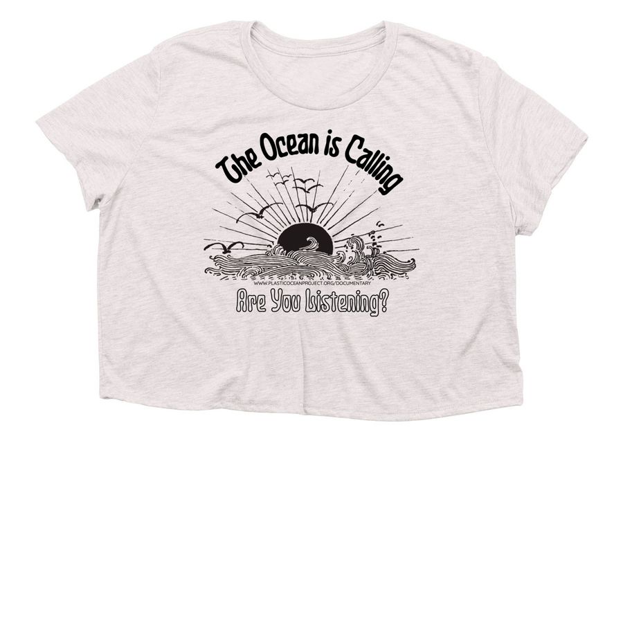 If the Ocean Could Talk, a Heather Dust Women?s Flowy Cropped Tee