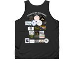 Dark Options for the 2026 Winner Design, a Black Classic Unisex Tank Top (back-view)