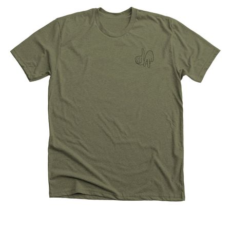 care work makes the world work - LA, a Heather Olive Premium Unisex Tee (back-view)
