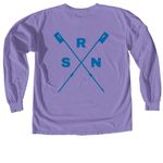 SRN 2026 - Crossed Oars, a Violet Comfort Colors Long Sleeve Tee (back-view)