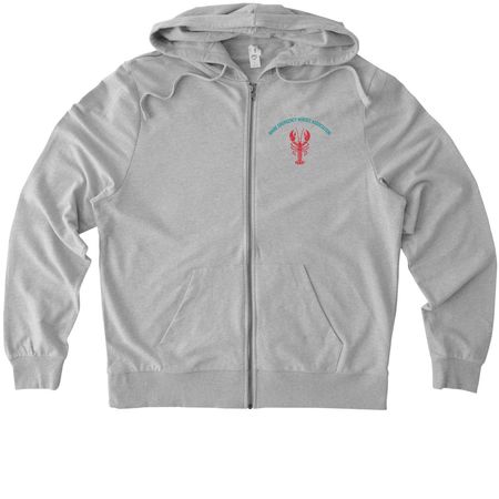 Wicked Good Lobster, a Granite Grey Heather Allmade Organic French Terry Zip Up Hoodie