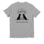 TLD Summer 26', a Granite Grey Heather Allmade Organic Cotton Unisex Tee (back-view)