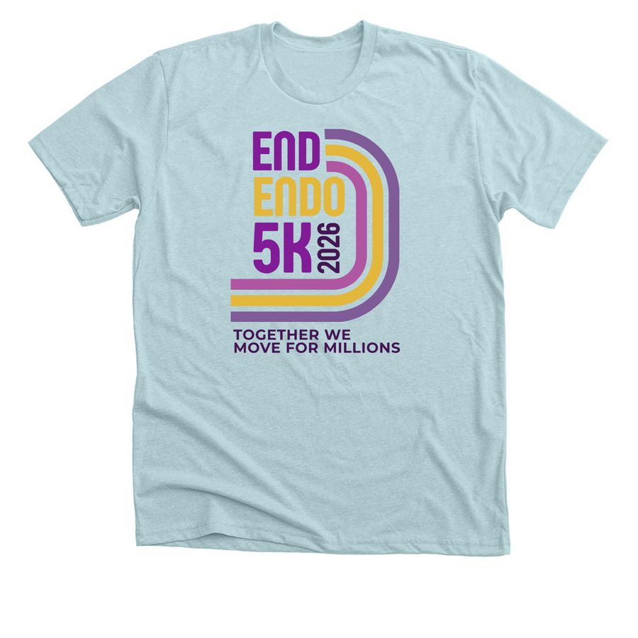 End Endo 5K Premium T-Shirt Retro Light, a Heather Ice Blue Premium Unisex Tee