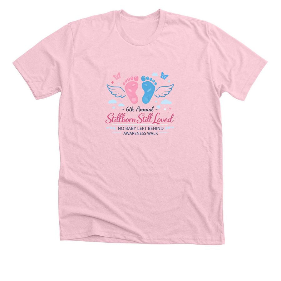 2026 No Baby Left Behind Awareness Walk Shirt, a Heather Pink Premium Unisex Tee