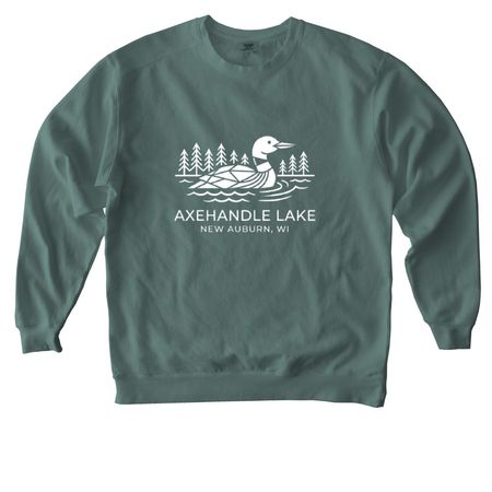 Shirts with White Logo, a Blue Spruce Comfort Colors Crewneck Sweatshirt